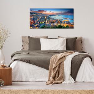 Lupia - Quadro moderno su Tela Canvas DEEP 65X143 cm, con paesaggi e localismi italiani, per casa, soggiorno, capezzale camera da letto, hotel, ufficio, NAPOLI - GOLFO SERA                    del brand Lupia, categoria: Arredo e decorazioni > Quadri e Tele > Quadri cittÃ  e Localismi.