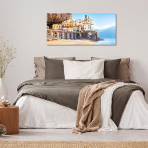Lupia - Quadro moderno su Tela Canvas DEEP 65X143 cm, con paesaggi e localismi italiani, per casa, soggiorno, capezzale camera da letto, hotel, ufficio, NAPOLI - PORTOFINO SPIAGGIA            del brand Lupia, categoria: Arredo e decorazioni > Quadri e Tele > Quadri cittÃ  e Localismi.