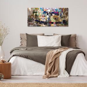 Lupia - Quadro moderno su Tela Canvas DEEP 65X143 cm, con paesaggi e localismi italiani, per casa, soggiorno, capezzale camera da letto, hotel, ufficio, NAPOLI - SCORCIO VICOLO                del brand Lupia, categoria: Arredo e decorazioni > Quadri e Tele > Quadri cittÃ  e Localismi.