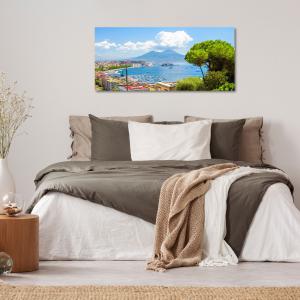 Lupia - Quadro moderno su Tela Canvas DEEP 65X143 cm, con paesaggi e localismi italiani, per casa, soggiorno, capezzale camera da letto, hotel, ufficio, NAPOLI - VESUVIO GIORNO                del brand Lupia, categoria: Arredo e decorazioni > Quadri e Tele > Quadri cittÃ  e Localismi.