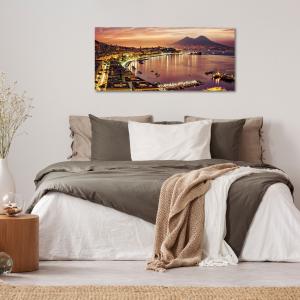 Lupia - Quadro moderno su Tela Canvas DEEP 65X143 cm, con paesaggi e localismi italiani, per casa, soggiorno, capezzale camera da letto, hotel, ufficio, NAPOLI - VESUVIO NIGHT                 del brand Lupia, categoria: Arredo e decorazioni > Quadri e Tele > Quadri cittÃ  e Localismi.