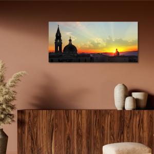 Lupia - Quadro moderno su Tela Canvas DEEP 65X143 cm, con paesaggi e localismi italiani, per casa, soggiorno, capezzale camera da letto, hotel, ufficio, VICENZA - PANORAMA TRAMONTO            del brand Lupia, categoria: Arredo e decorazioni > Quadri e Tele > Quadri cittÃ  e Localismi.
