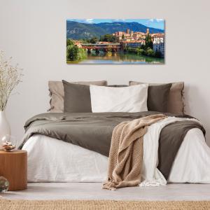 Lupia - Quadro moderno su Tela Canvas DEEP 65X143 cm, con paesaggi e localismi italiani, per casa, soggiorno, capezzale camera da letto, hotel, ufficio, VICENZA - PONTE VECCHIO                del brand Lupia, categoria: Arredo e decorazioni > Quadri e Tele > Quadri cittÃ  e Localismi.