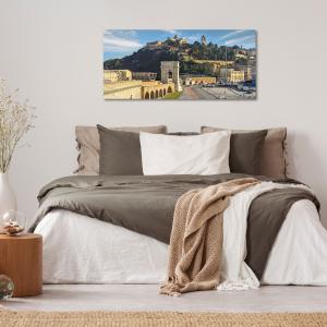 Lupia - Quadro moderno su Tela Canvas DEEP 65X143 cm, con paesaggi e localismi italiani, per casa, soggiorno, capezzale camera da letto, hotel, ufficio, ANCONA - PANORAMA GIORNO               del brand Lupia, categoria: Arredo e decorazioni > Quadri e Tele > Quadri cittÃ  e Localismi.