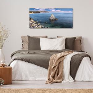 Lupia - Quadro moderno su Tela Canvas DEEP 65X143 cm, con paesaggi e localismi italiani, per casa, soggiorno, capezzale camera da letto, hotel, ufficio, ANCONA - RIVIERA DEL CONERO            del brand Lupia, categoria: Arredo e decorazioni > Quadri e Tele > Quadri cittÃ  e Localismi.