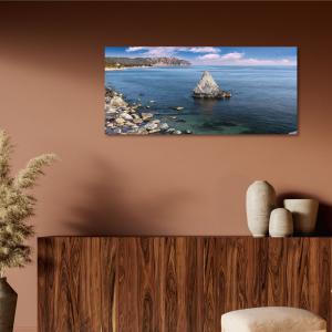 Lupia - Quadro moderno su Tela Canvas DEEP 65X143 cm, con paesaggi e localismi italiani, per casa, soggiorno, capezzale camera da letto, hotel, ufficio, ANCONA - RIVIERA DEL CONERO            del brand Lupia, categoria: Arredo e decorazioni > Quadri e Tele > Quadri cittÃ  e Localismi.