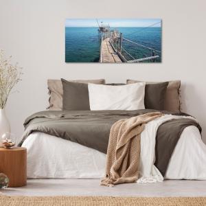 Lupia - Quadro moderno su Tela Canvas DEEP 65X143 cm, con paesaggi e localismi italiani, per casa, soggiorno, capezzale camera da letto, hotel, ufficio, PESCARA - COSTA TRABOCCO               del brand Lupia, categoria: Arredo e decorazioni > Quadri e Tele > Quadri cittÃ  e Localismi.