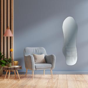 Lupia - Specchio da Parete Irregolare, asimmetrico ORGANICO, Specchio moderno Camera Letto, Bagno, Ingresso, forma macchia, goccia, montaggio facile con pannello mdf posteriore, filo lucido - 49x69 cm del brand Lupia, categoria: Complementi d'arredo > Specchi e specchiere > Specchi da parete.