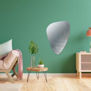 Lupia - Specchio da Parete Irregolare, asimmetrico ORGANICO, Specchio moderno Camera Letto, Bagno, Ingresso, forma macchia, goccia, montaggio facile con pannello mdf posteriore, filo lucido - 49x69 cm del brand Lupia, categoria: Complementi d'arredo > Specchi e specchiere > Specchi da parete.