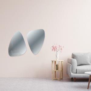 Lupia - Specchio da Parete Irregolare, asimmetrico ORGANICO, Specchio moderno Camera Letto, Bagno, Ingresso, forma macchia, goccia, montaggio facile con pannello mdf posteriore, filo lucido - 49x69 cm del brand Lupia, categoria: Complementi d'arredo > Specchi e specchiere > Specchi da parete.