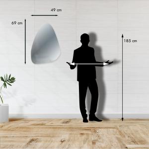 Lupia - Specchio da Parete Irregolare, asimmetrico ORGANICO, Specchio moderno Camera Letto, Bagno, Ingresso, forma macchia, goccia, montaggio facile con pannello mdf posteriore, filo lucido - 49x69 cm del brand Lupia, categoria: Complementi d'arredo > Specchi e specchiere > Specchi da parete.