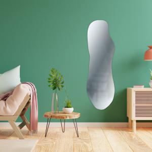 Lupia - Specchio da Parete Irregolare, asimmetrico ORGANICO, Specchio moderno Camera Letto, Bagno, Ingresso, forma macchia, goccia, montaggio facile con pannello mdf posteriore, filo lucido - 49x69 cm del brand Lupia, categoria: Complementi d'arredo > Specchi e specchiere > Specchi da parete.