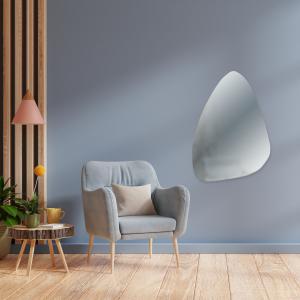 Lupia - Specchio da Parete Irregolare, asimmetrico ORGANICO, Specchio moderno Camera Letto, Bagno, Ingresso, forma macchia, goccia, montaggio facile con pannello mdf posteriore, filo lucido - 49x69 cm del brand Lupia, categoria: Complementi d'arredo > Specchi e specchiere > Specchi da parete.