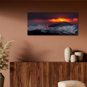 Lupia - Quadro moderno su Tela Canvas DEEP 65X143 cm, con paesaggi e localismi italiani, per casa, soggiorno, capezzale camera da letto, hotel, ufficio, CATANIA - ETNA INNEVATA                del brand Lupia, categoria: Arredo e decorazioni > Quadri e Tele > Quadri cittÃ  e Localismi.