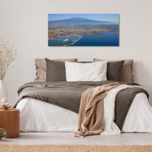 Lupia - Quadro moderno su Tela Canvas DEEP 65X143 cm, con paesaggi e localismi italiani, per casa, soggiorno, capezzale camera da letto, hotel, ufficio, CATANIA - PANORAMA ETNA                del brand Lupia, categoria: Arredo e decorazioni > Quadri e Tele > Quadri cittÃ  e Localismi.