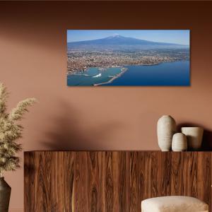 Lupia - Quadro moderno su Tela Canvas DEEP 65X143 cm, con paesaggi e localismi italiani, per casa, soggiorno, capezzale camera da letto, hotel, ufficio, CATANIA - PANORAMA ETNA                del brand Lupia, categoria: Arredo e decorazioni > Quadri e Tele > Quadri cittÃ  e Localismi.