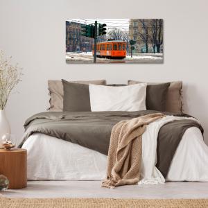 Lupia - Quadro moderno su Tela Canvas DEEP 65X143 cm, con paesaggi e localismi italiani, per casa, soggiorno, capezzale camera da letto, hotel, ufficio, MILANO - TRAM                          del brand Lupia, categoria: Arredo e decorazioni > Quadri e Tele > Quadri cittÃ  e Localismi.