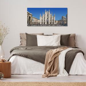 Lupia - Quadro moderno su Tela Canvas DEEP 65X143 cm, con paesaggi e localismi italiani, per casa, soggiorno, capezzale camera da letto, hotel, ufficio, MILANO - PANORAMA PIAZZA DUOMO         del brand Lupia, categoria: Arredo e decorazioni > Quadri e Tele > Quadri cittÃ  e Localismi.