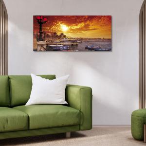 Lupia - Quadro moderno su Tela Canvas DEEP 65X143 cm, con paesaggi e localismi italiani, per casa, soggiorno, capezzale camera da letto, hotel, ufficio, PUGLIA - BARI HOT                      del brand Lupia, categoria: Arredo e decorazioni > Quadri e Tele > Quadri cittÃ  e Localismi.