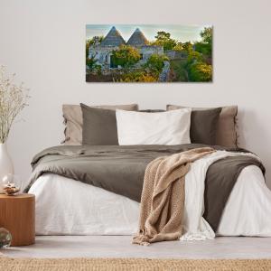 Lupia - Quadro moderno su Tela Canvas DEEP 65X143 cm, con paesaggi e localismi italiani, per casa, soggiorno, capezzale camera da letto, hotel, ufficio, PUGLIA - TRULLI IN CAMPAGNA            del brand Lupia, categoria: Arredo e decorazioni > Quadri e Tele > Quadri cittÃ  e Localismi.