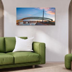 Lupia - Quadro moderno su Tela Canvas DEEP 65X143 cm, con paesaggi e localismi italiani, per casa, soggiorno, capezzale camera da letto, hotel, ufficio, PESCARA - PONTE DEL MARE               del brand Lupia, categoria: Arredo e decorazioni > Quadri e Tele > Quadri cittÃ  e Localismi.