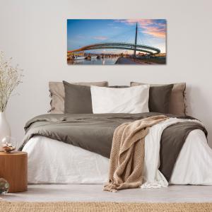 Lupia - Quadro moderno su Tela Canvas DEEP 65X143 cm, con paesaggi e localismi italiani, per casa, soggiorno, capezzale camera da letto, hotel, ufficio, PESCARA - PONTE DEL MARE               del brand Lupia, categoria: Arredo e decorazioni > Quadri e Tele > Quadri cittÃ  e Localismi.
