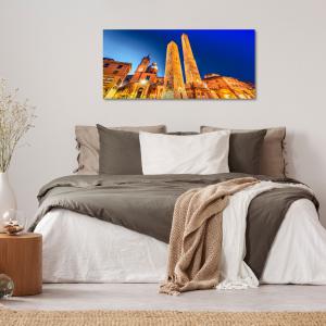 Lupia - Quadro moderno su Tela Canvas DEEP 65X143 cm, con paesaggi e localismi italiani, per casa, soggiorno, capezzale camera da letto, hotel, ufficio, BOLOGNA - PANORAMA NOTTE               del brand Lupia, categoria: Arredo e decorazioni > Quadri e Tele > Quadri cittÃ  e Localismi.