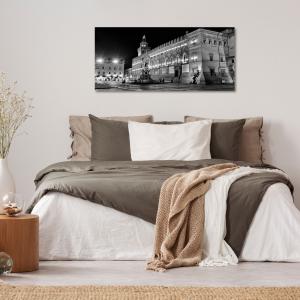 Lupia - Quadro moderno su Tela Canvas DEEP 65X143 cm, con paesaggi e localismi italiani, per casa, soggiorno, capezzale camera da letto, hotel, ufficio, BOLOGNA - PIAZZA DEL NETTUNO BLACK     del brand Lupia, categoria: Arredo e decorazioni > Quadri e Tele > Quadri cittÃ  e Localismi.