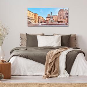 Lupia - Quadro moderno su Tela Canvas DEEP 65X143 cm, con paesaggi e localismi italiani, per casa, soggiorno, capezzale camera da letto, hotel, ufficio, BOLOGNA - PIAZZA NETTUNO GIORNO        del brand Lupia, categoria: Arredo e decorazioni > Quadri e Tele > Quadri cittÃ  e Localismi.