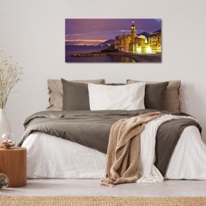Lupia - Quadro moderno su Tela Canvas DEEP 65X143 cm, con paesaggi e localismi italiani, per casa, soggiorno, capezzale camera da letto, hotel, ufficio, GENOVA - BASILICA NOTTE                del brand Lupia, categoria: Arredo e decorazioni > Quadri e Tele > Quadri cittÃ  e Localismi.