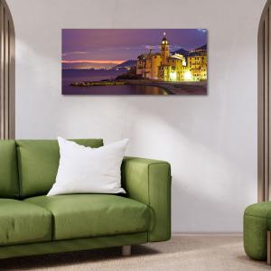 Lupia - Quadro moderno su Tela Canvas DEEP 65X143 cm, con paesaggi e localismi italiani, per casa, soggiorno, capezzale camera da letto, hotel, ufficio, GENOVA - BASILICA NOTTE                del brand Lupia, categoria: Arredo e decorazioni > Quadri e Tele > Quadri cittÃ  e Localismi.