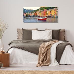 Lupia - Quadro moderno su Tela Canvas DEEP 65X143 cm, con paesaggi e localismi italiani, per casa, soggiorno, capezzale camera da letto, hotel, ufficio, GENOVA - COSTA                         del brand Lupia, categoria: Arredo e decorazioni > Quadri e Tele > Quadri cittÃ  e Localismi.
