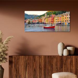 Lupia - Quadro moderno su Tela Canvas DEEP 65X143 cm, con paesaggi e localismi italiani, per casa, soggiorno, capezzale camera da letto, hotel, ufficio, GENOVA - COSTA                         del brand Lupia, categoria: Arredo e decorazioni > Quadri e Tele > Quadri cittÃ  e Localismi.