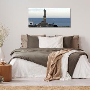 Lupia - Quadro moderno su Tela Canvas DEEP 65X143 cm, con paesaggi e localismi italiani, per casa, soggiorno, capezzale camera da letto, hotel, ufficio, GENOVA - LANTERNA GIORNO               del brand Lupia, categoria: Arredo e decorazioni > Quadri e Tele > Quadri cittÃ  e Localismi.