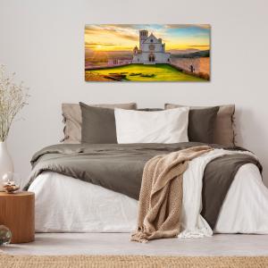 Lupia - Quadro moderno su Tela Canvas DEEP 65X143 cm, con paesaggi e localismi italiani, per casa, soggiorno, capezzale camera da letto, hotel, ufficio, PERUGIA - CHIESA SAN FRANCESCO GIORNO  del brand Lupia, categoria: Arredo e decorazioni > Quadri e Tele > Quadri cittÃ  e Localismi.