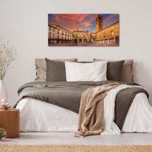 Lupia - Quadro moderno su Tela Canvas DEEP 65X143 cm, con paesaggi e localismi italiani, per casa, soggiorno, capezzale camera da letto, hotel, ufficio, BERGAMO - PIAZZA VECCHIA               del brand Lupia, categoria: Arredo e decorazioni > Quadri e Tele > Quadri cittÃ  e Localismi.