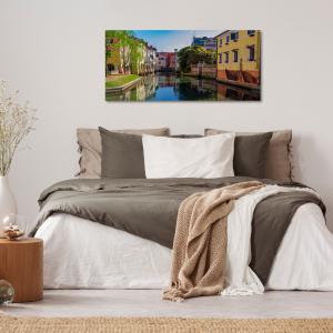 Lupia - Quadro moderno su Tela Canvas DEEP 65X143 cm, con paesaggi e localismi italiani, per casa, soggiorno, capezzale camera da letto, hotel, ufficio, TREVISO - CANALE BURANELLI             del brand Lupia, categoria: Arredo e decorazioni > Quadri e Tele > Quadri cittÃ  e Localismi.