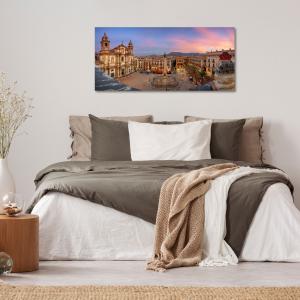 Lupia - Quadro moderno su Tela Canvas DEEP 65X143 cm, con paesaggi e localismi italiani, per casa, soggiorno, capezzale camera da letto, hotel, ufficio, PALERMO - PIAZZA SAN DOMENICO          del brand Lupia, categoria: Arredo e decorazioni > Quadri e Tele > Quadri cittÃ  e Localismi.