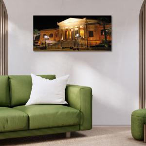 Lupia - Quadro moderno su Tela Canvas DEEP 65X143 cm, con paesaggi e localismi italiani, per casa, soggiorno, capezzale camera da letto, hotel, ufficio, PALERMO - TEATRO MASSIMO               del brand Lupia, categoria: Arredo e decorazioni > Quadri e Tele > Quadri cittÃ  e Localismi.