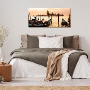Lupia - Quadro moderno su Tela Canvas DEEP 65X143 cm, con paesaggi e localismi italiani, per casa, soggiorno, capezzale camera da letto, hotel, ufficio, VENEZIA - GONDOLE - ISOLA SAN GIORGIO  del brand Lupia, categoria: Arredo e decorazioni > Quadri e Tele > Quadri cittÃ  e Localismi.