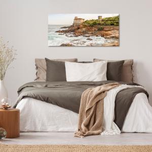 Lupia - Quadro moderno su Tela Canvas DEEP 65X143 cm, con paesaggi e localismi italiani, per casa, soggiorno, capezzale camera da letto, hotel, ufficio, LIVORNO - CASTELLO DEL BOCCALE         del brand Lupia, categoria: Arredo e decorazioni > Quadri e Tele > Quadri cittÃ  e Localismi.