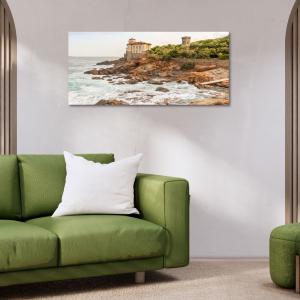 Lupia - Quadro moderno su Tela Canvas DEEP 65X143 cm, con paesaggi e localismi italiani, per casa, soggiorno, capezzale camera da letto, hotel, ufficio, LIVORNO - CASTELLO DEL BOCCALE         del brand Lupia, categoria: Arredo e decorazioni > Quadri e Tele > Quadri cittÃ  e Localismi.
