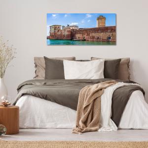 Lupia - Quadro moderno su Tela Canvas DEEP 65X143 cm, con paesaggi e localismi italiani, per casa, soggiorno, capezzale camera da letto, hotel, ufficio, LIVORNO - FORTEZZA VECCHIA             del brand Lupia, categoria: Arredo e decorazioni > Quadri e Tele > Quadri cittÃ  e Localismi.