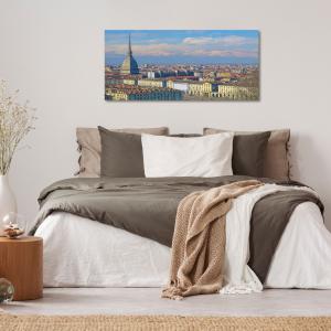Lupia - Quadro moderno su Tela Canvas DEEP 65X143 cm, con paesaggi e localismi italiani, per casa, soggiorno, capezzale camera da letto, hotel, ufficio, TORINO - PANORAMA MOLE                 del brand Lupia, categoria: Arredo e decorazioni > Quadri e Tele > Quadri cittÃ  e Localismi.