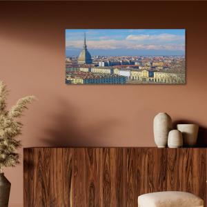 Lupia - Quadro moderno su Tela Canvas DEEP 65X143 cm, con paesaggi e localismi italiani, per casa, soggiorno, capezzale camera da letto, hotel, ufficio, TORINO - PANORAMA MOLE                 del brand Lupia, categoria: Arredo e decorazioni > Quadri e Tele > Quadri cittÃ  e Localismi.
