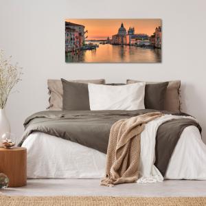 Lupia - Quadro moderno su Tela Canvas DEEP 65X143 cm, con paesaggi e localismi italiani, per casa, soggiorno, capezzale camera da letto, hotel, ufficio, VENEZIA - CHIESA DELLA SALUTE TWILIGHT del brand Lupia, categoria: Arredo e decorazioni > Quadri e Tele > Quadri cittÃ  e Localismi.