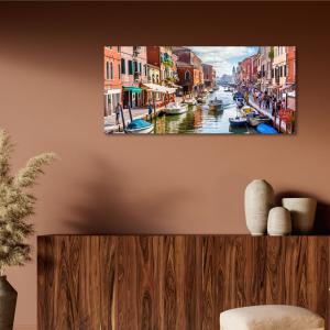 Lupia - Quadro moderno su Tela Canvas DEEP 65X143 cm, con paesaggi e localismi italiani, per casa, soggiorno, capezzale camera da letto, hotel, ufficio, VENEZIA - SCORCIO MURANO               del brand Lupia, categoria: Arredo e decorazioni > Quadri e Tele > Quadri cittÃ  e Localismi.