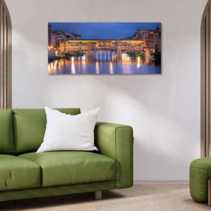 Lupia - Quadro moderno su Tela Canvas DEEP 65X143 cm, con paesaggi e localismi italiani, per casa, soggiorno, capezzale camera da letto, hotel, ufficio, FIRENZE - PANORAMA TWILIGHT            del brand Lupia, categoria: Arredo e decorazioni > Quadri e Tele > Quadri cittÃ  e Localismi.