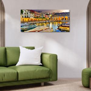 Lupia - Quadro moderno su Tela Canvas DEEP 65X143 cm, con paesaggi e localismi italiani, per casa, soggiorno, capezzale camera da letto, hotel, ufficio, BRESCIA - DESENZANO DEL GARDA          del brand Lupia, categoria: Arredo e decorazioni > Quadri e Tele > Quadri cittÃ  e Localismi.