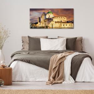 Lupia - Quadro moderno su Tela Canvas DEEP 65X143 cm, con paesaggi e localismi italiani, per casa, soggiorno, capezzale camera da letto, hotel, ufficio, BRESCIA - DUOMO NUOVO E VECCHIO        del brand Lupia, categoria: Arredo e decorazioni > Quadri e Tele > Quadri cittÃ  e Localismi.
